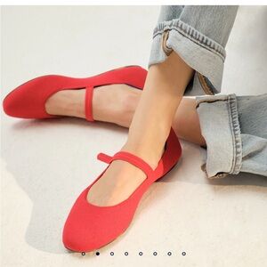 Rothy’s Lollipop Red Mary Jane Ballet Flats